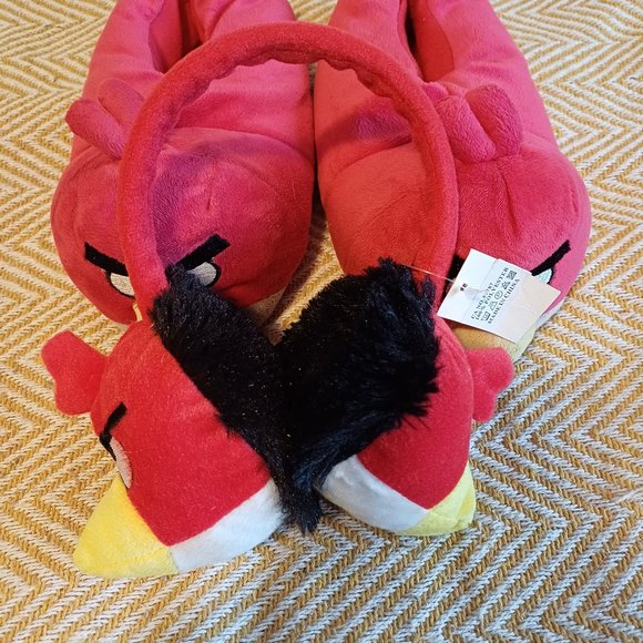 Kids Angry Birds Red Bird Plush Slippers 4/5 & Angry Birds Plush Earmuffs - Picture 5 of 8